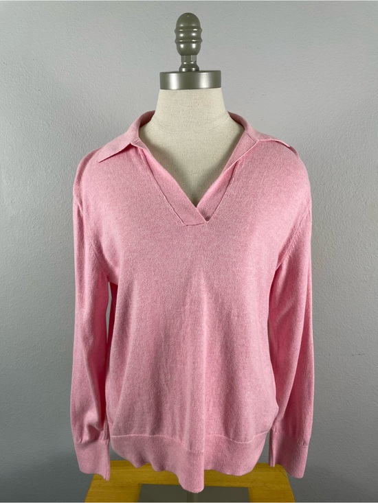 J. Crew Sweaters - J. Crew Pink V-Neck Collar 100% Cotton Sweater Size Medium